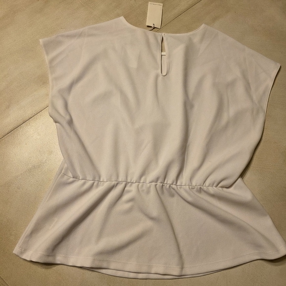 ​💖 NWT Melloday Nordstrom Twist-Front Peplum Top - Size XL - Bone/Ivory - Picture 5 of 5